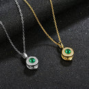 Collier dorée pierre verte
