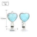 Boucle d'oreille larimar coeur