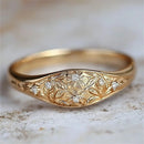 Bague en zirconium dorée