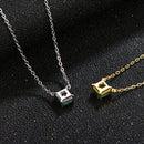 Collier argent pierre verte