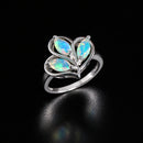 Bague argent opale bleue