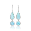 Boucles d'oreilles larimar bleu