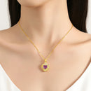 Pendentif coeur amethyste