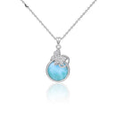 Pendentif larimar papillon