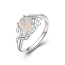 Bague argent opale blanche