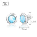 Puce d'oreille larimar et argent