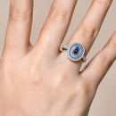 Bague bleu argent