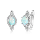 Boucle d'oreille opale bleue