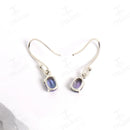 Boucles d'oreilles tanzanite pendant