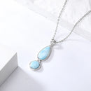 Pendentif ovale larimar