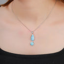 Pendentif ovale larimar