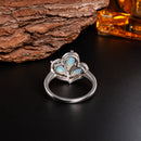 Bague argent opale bleue