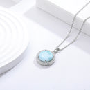Collier larimar pierre ronde