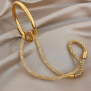 Ensemble de bracelet femme dorée