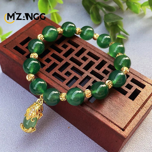 Bracelet en jade vert