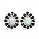 Boucle d'oreille opale noire femme