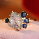 Bague pierre bleue claire