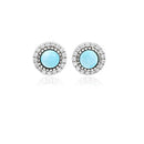 Boucle d'oreille larimar ronde
