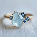 Bague pierre bleue claire
