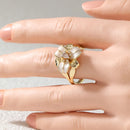 Bague fleur en or
