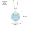Collier larimar pierre ronde