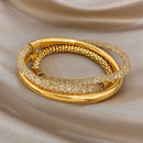 Ensemble de bracelet femme dorée