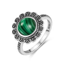 Bague argent malachite