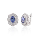 Boucle d'oreille argent tanzanite