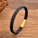 Bracelet cuir tressé