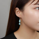 Boucles d'oreilles larimar bleu