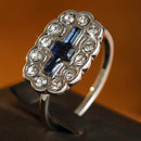 Bague vintage pierre bleue