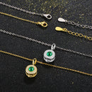 Collier dorée pierre verte