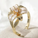 Bague fleur en or
