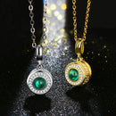 Collier dorée pierre verte