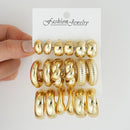 Boucles d'oreille dorées (18 pièces)