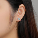Boucle d'oreille larimar ronde