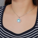 Collier larimar pierre ronde