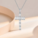 Collier croix moissanite argent