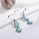Boucles d'oreilles larimar bleu
