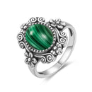 Bague argent malachite