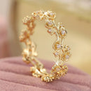 Bague doré couronne fleur