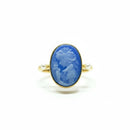 Bague camée bleu