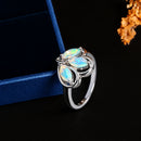 Bague argent opale bleue