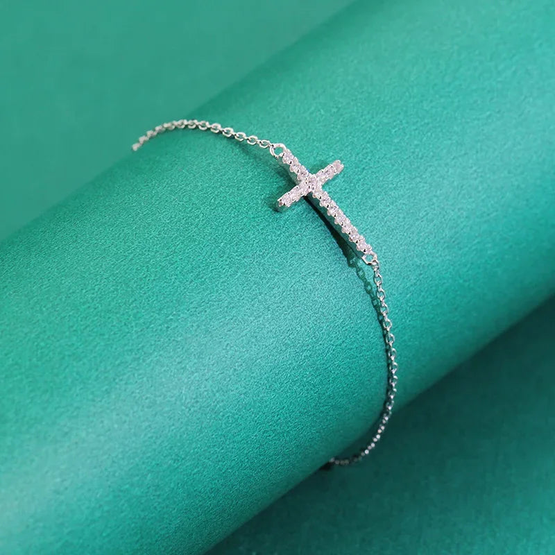 Bracelet croix en argent