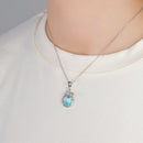 Pendentif larimar papillon