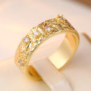 Bague acier doré femme