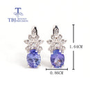 Boucle d'oreille argent tanzanite