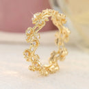 Bague doré couronne fleur