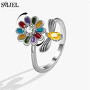Bague marguerite argent