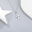 Pendentif larimar croix
